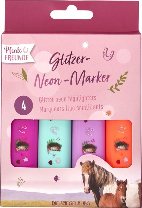 Glitzer-Neon-Marker Pferdefreunde
