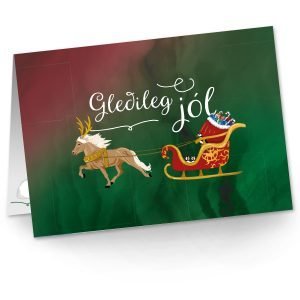 Weihnachtskarte Islandpferde